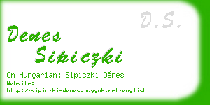 denes sipiczki business card